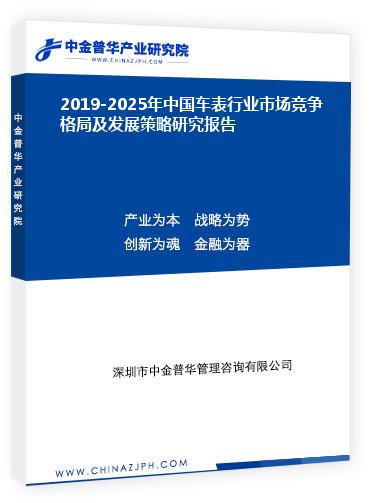 2019-2025年中國車表行業市場競爭格局及發展策略研究報告