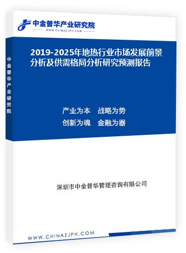 2019-2025年地熱行業市場發展前景分析及供需格局分析研究預測報告